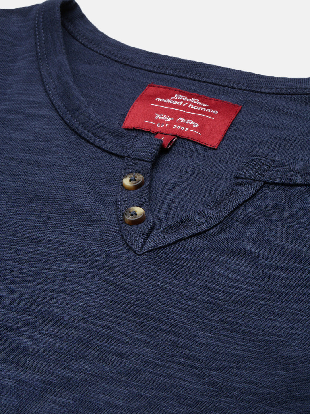 Air Force Blue Henley Neck Full Sleeve t-shirt