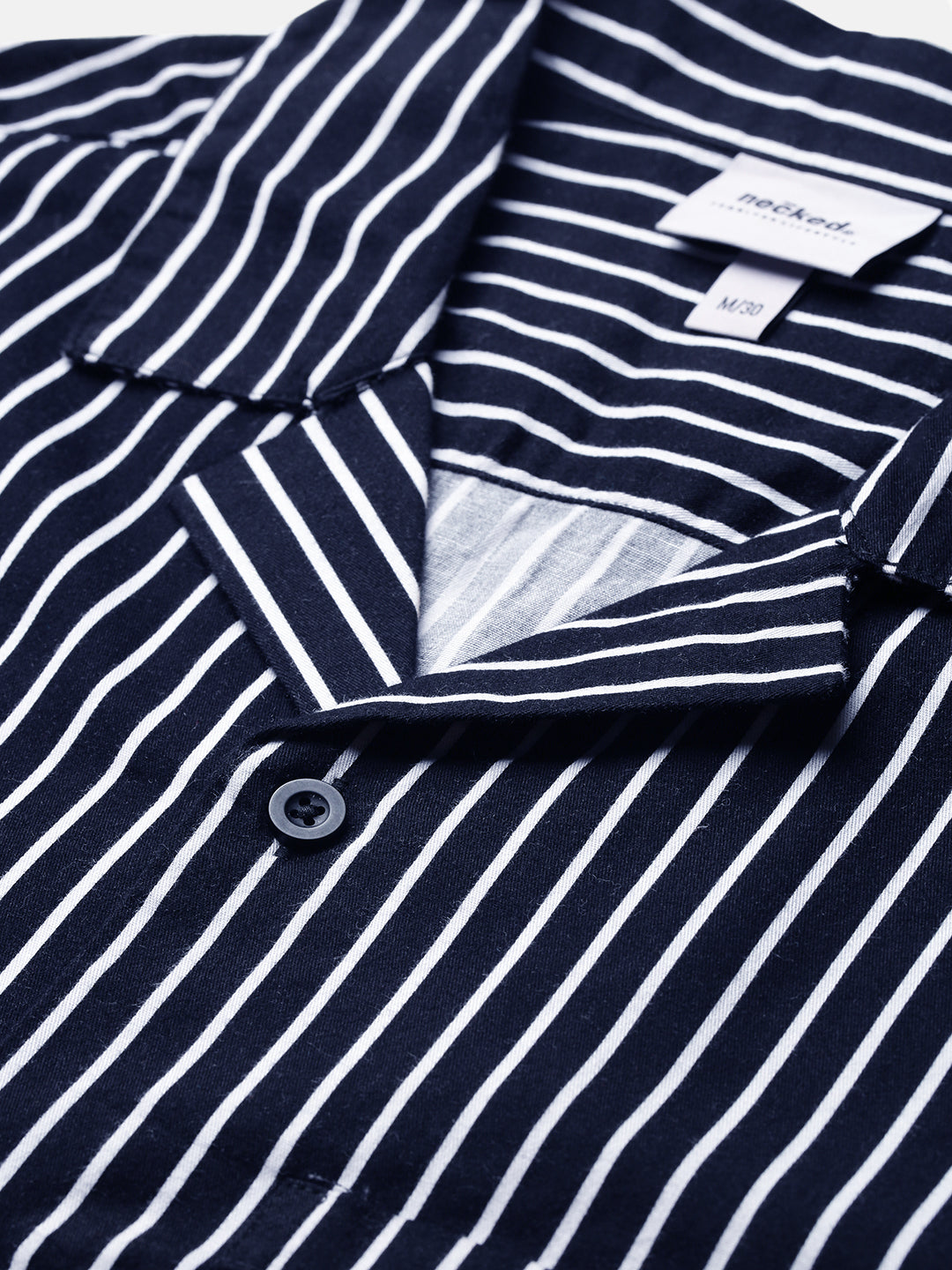 Self Stripe Half Sleeve Oversize Shirt With Pocket