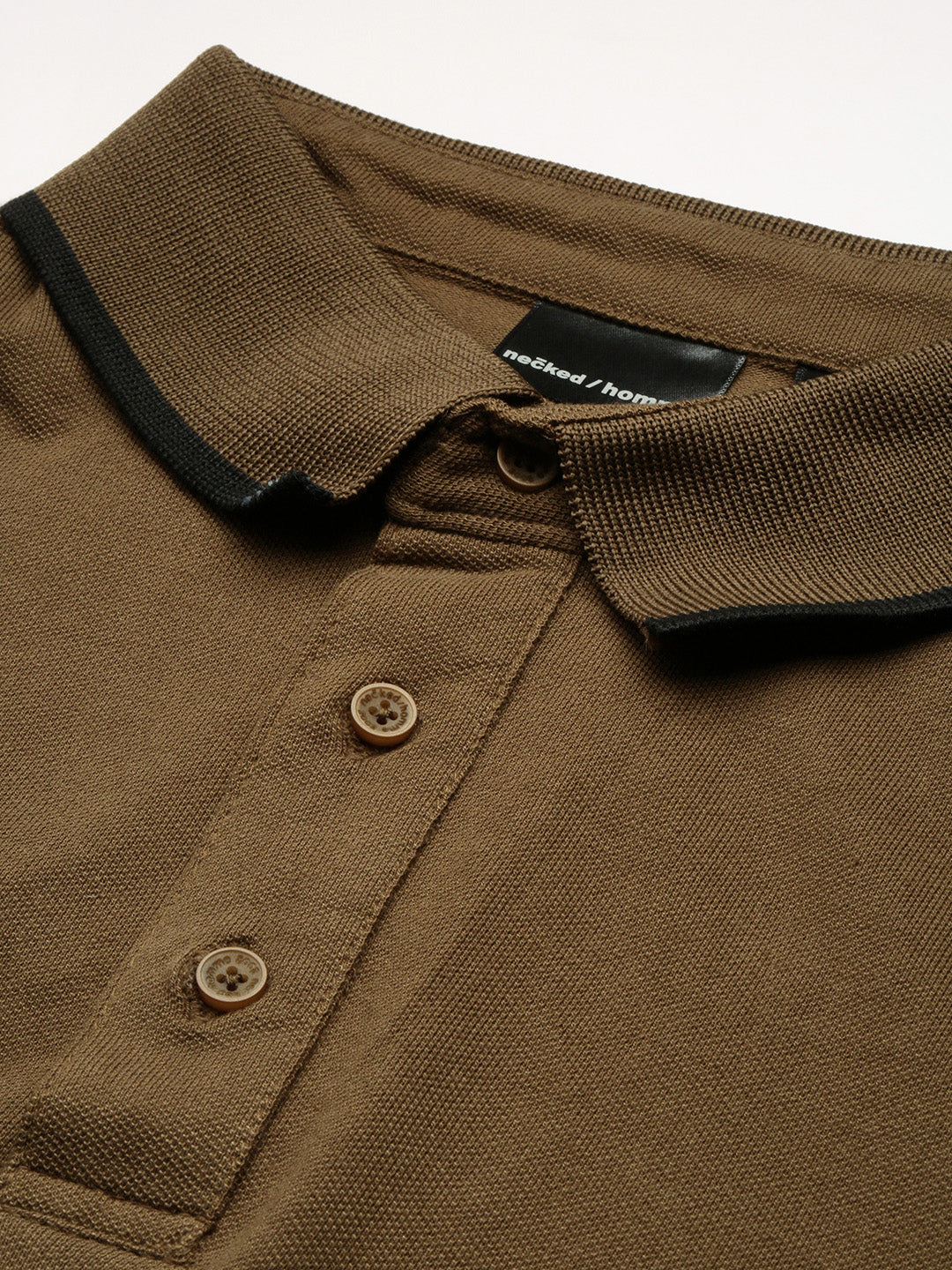 Khakhi  Polo Collar Half T-Shirt