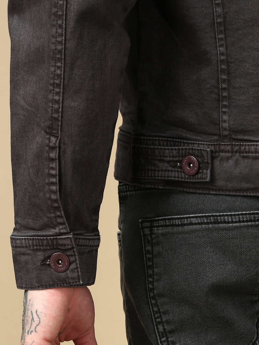 Brown Over Dyeing Slim Fit Jacket