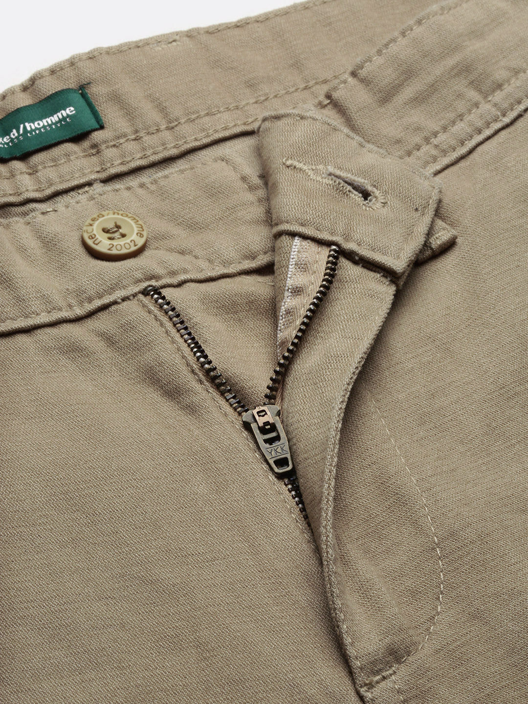 Light Khaki Straight Fit Cross Pocket Men’s Cotton Pants