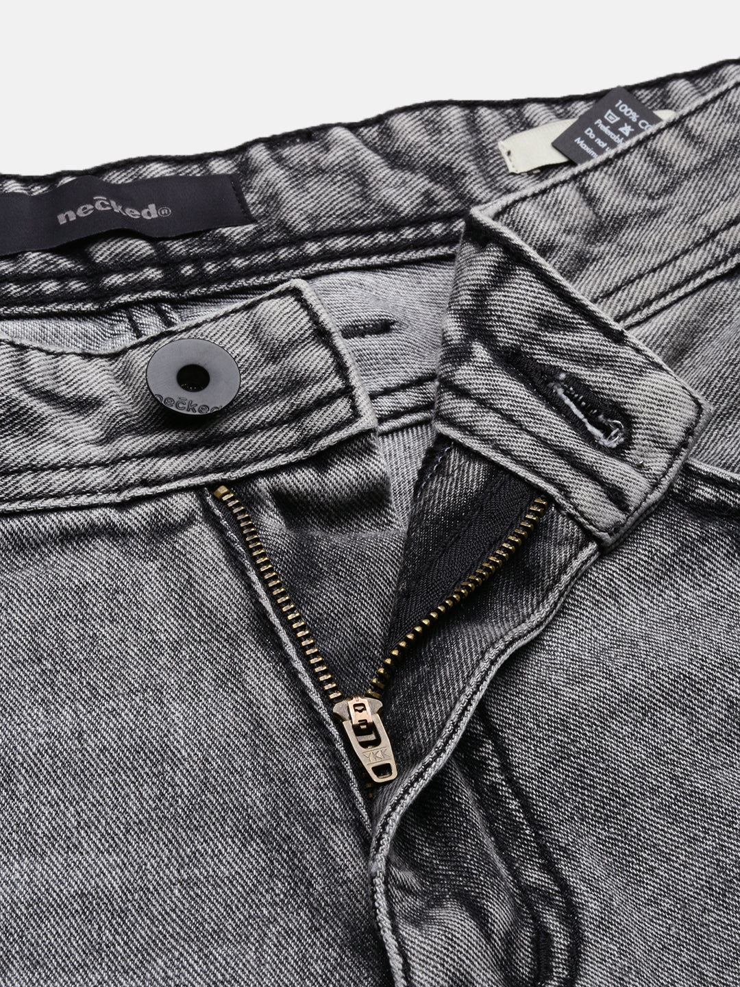 Gray Loose Fit Cotton Jeans