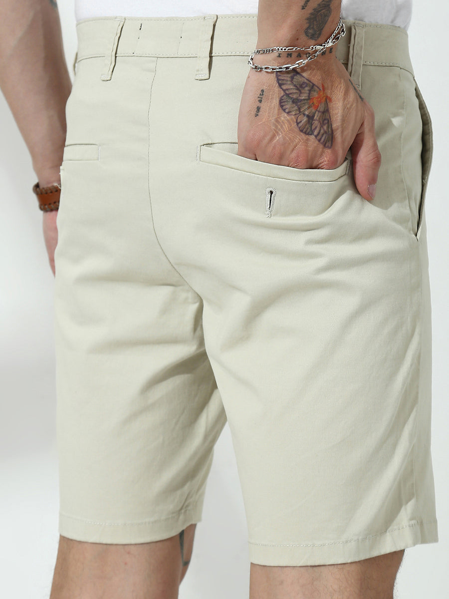 Cream Relax Fit Chinos Shorts