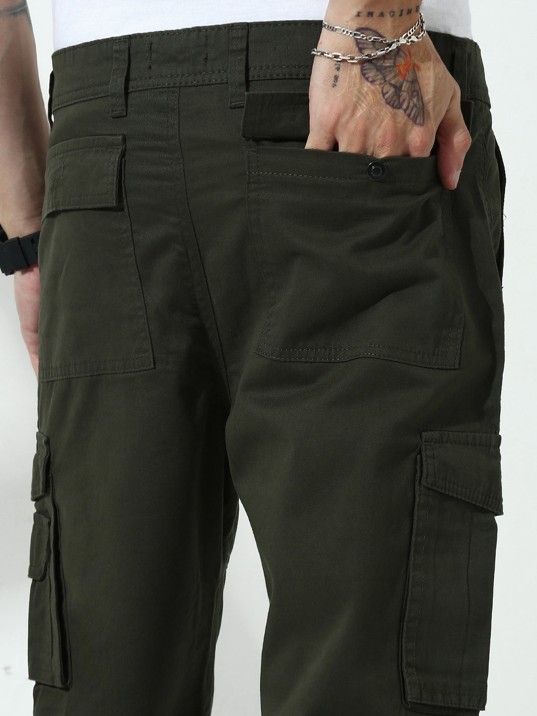 Drak Olive 7Pocket Regular Fit Cargo Paint
