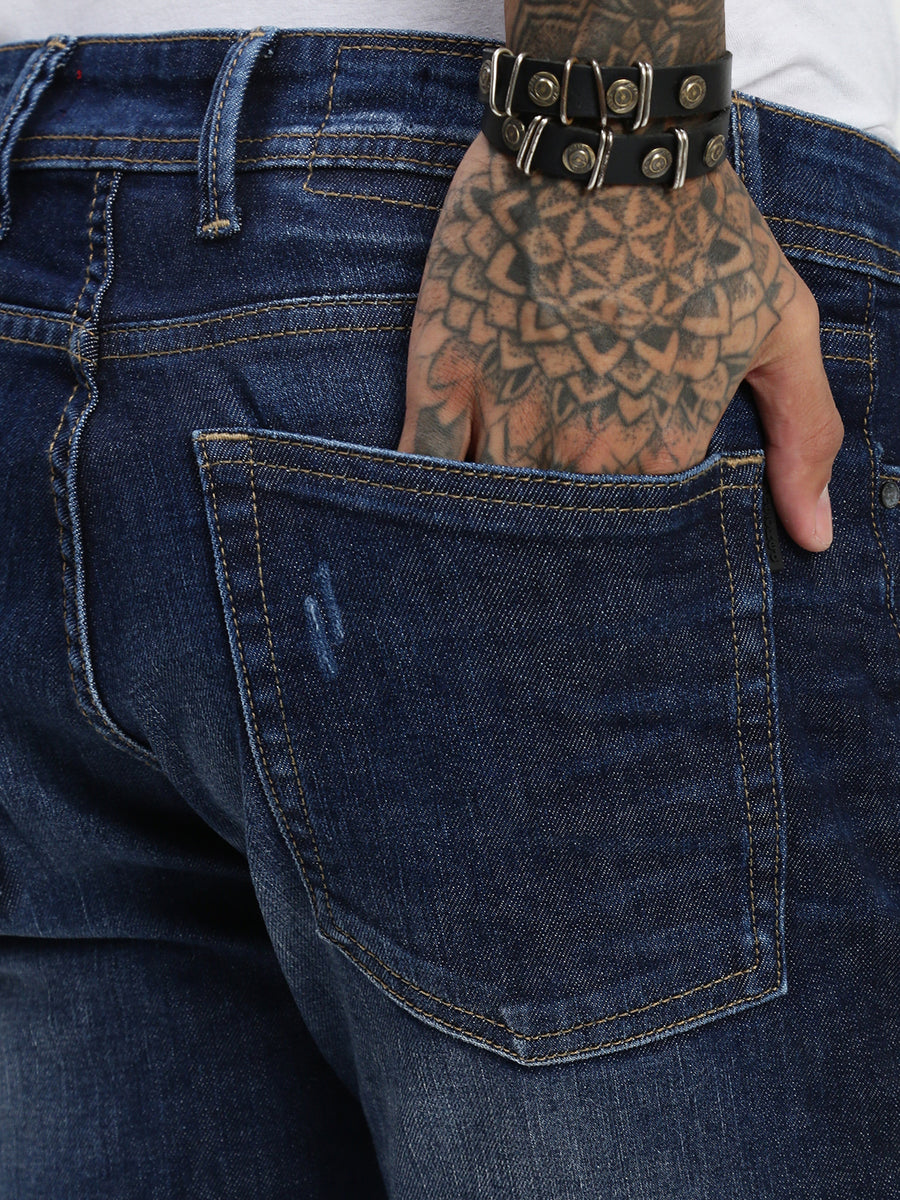 Dark Blue Slim Fit Stretchable Jeans