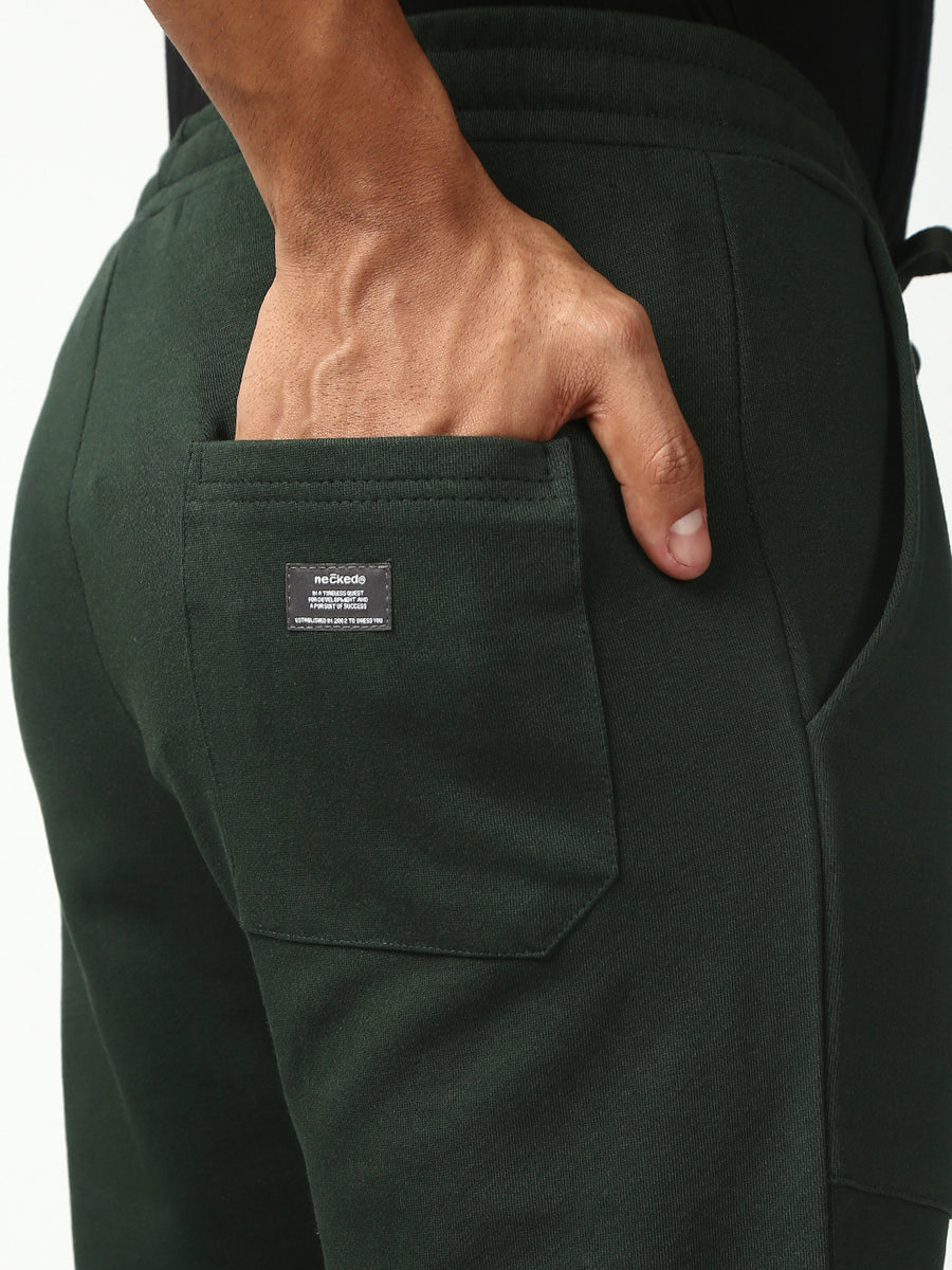 Dark Green Slim Fit Stretchable Jogger