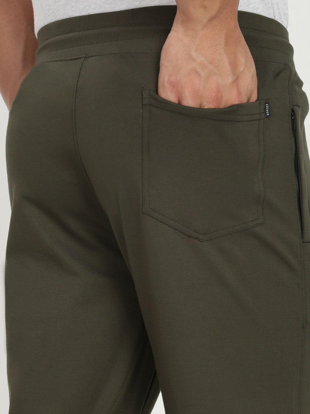 Olive Green  Cross Pocket Regular Fit Lower