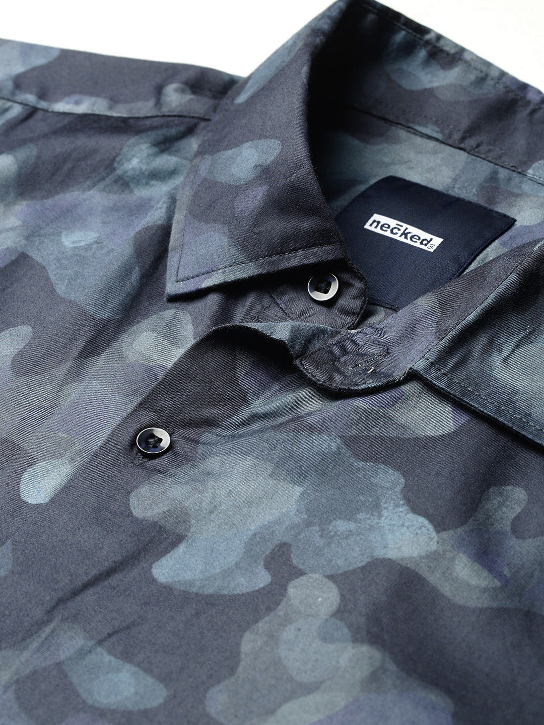 Printed Satin Giza Cotton Shirt Without Pocket