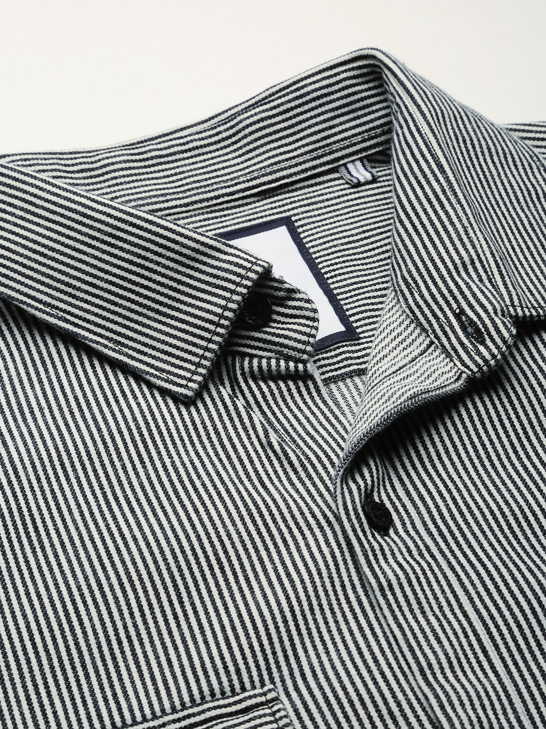 Indigo Stripe Double Flap Pocket Shirt