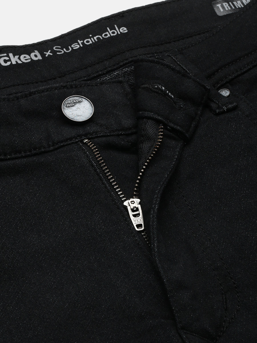 Black Strait Fit Stretchable Jeans