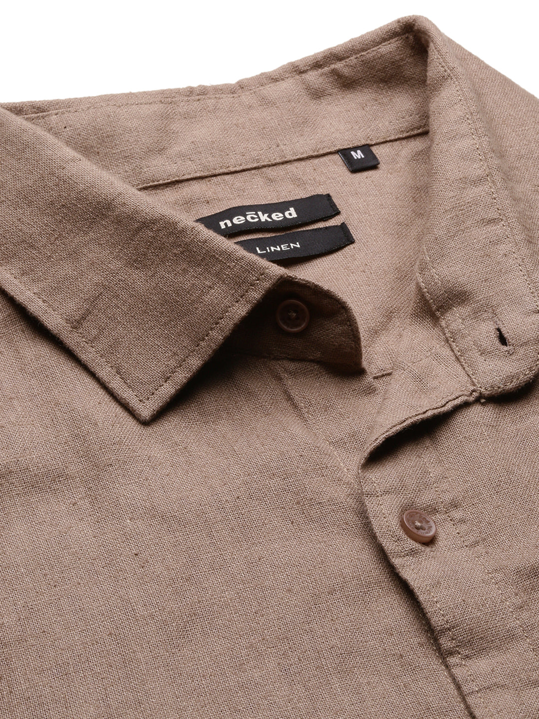 Brown Linen Shirt With Pocket