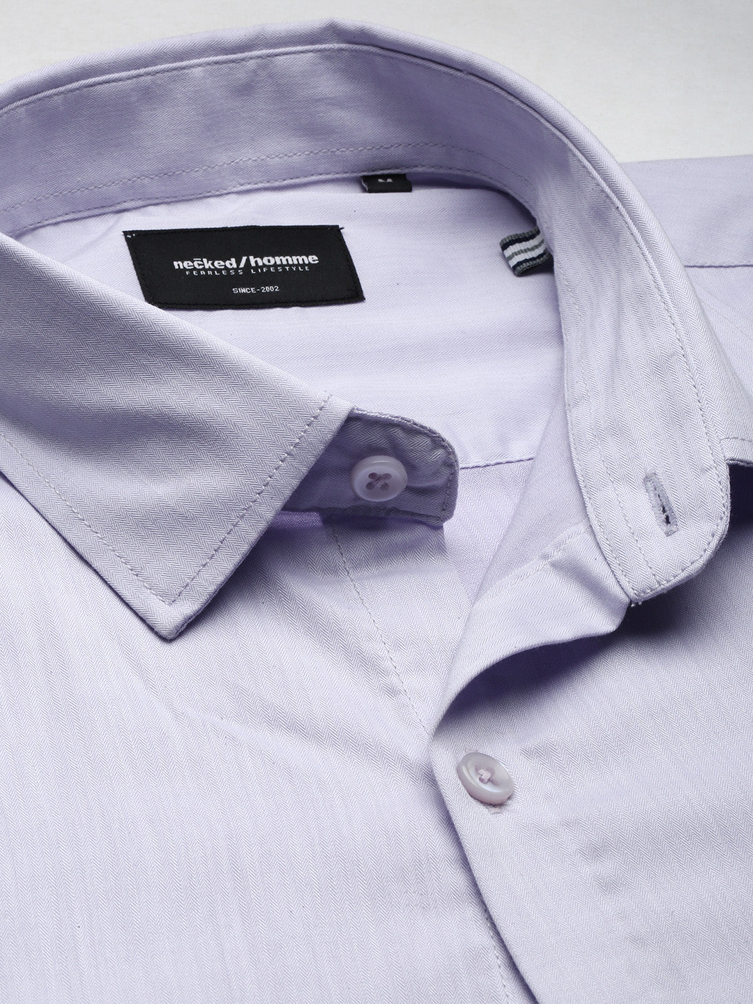Pastel Purple Herringbone Shirt Without Pocket