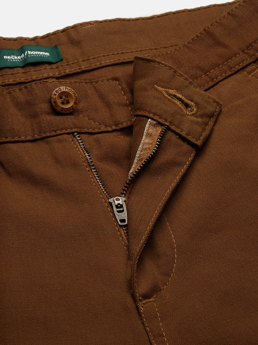 Camel Straight Fit Men’s Cotton Pants