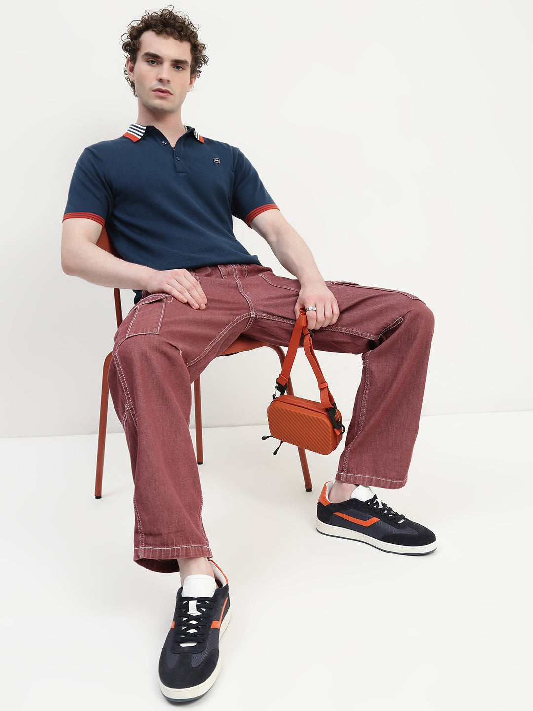 Navy Blue Polo Cotton T-Shirt