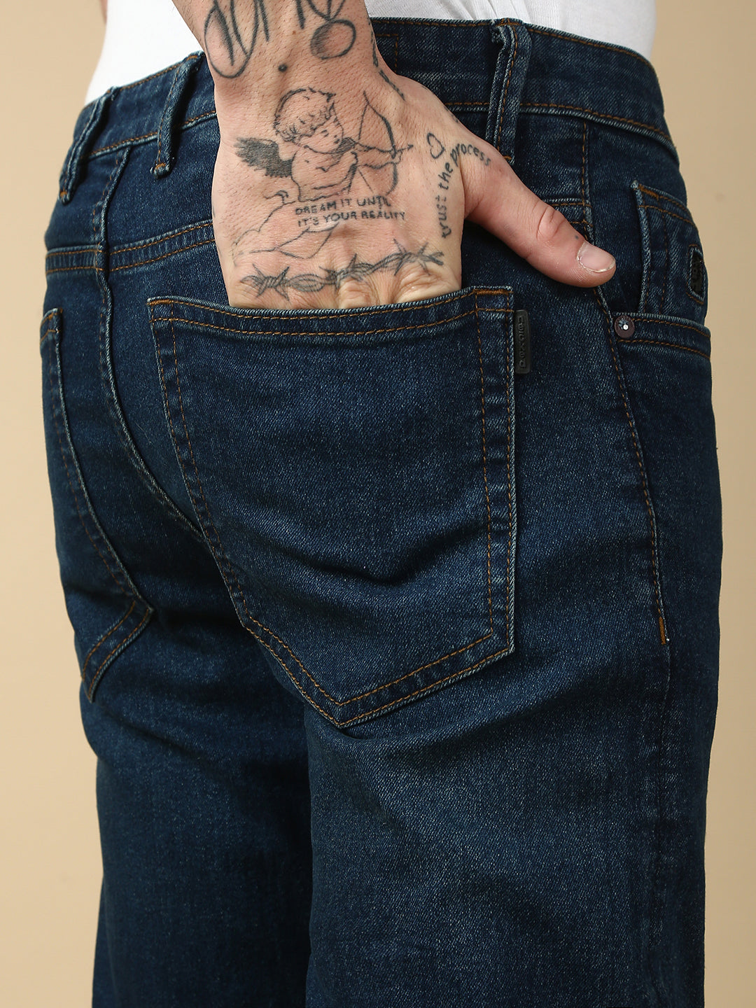 Vintage Dark Blue Slim Fit Stretchable Jeans