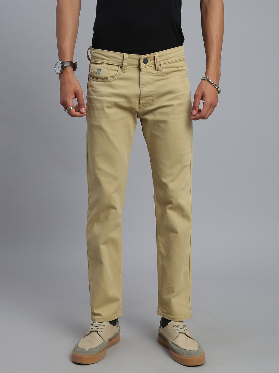 Soft Khakhi Comfort Slim Fit Stretchable Jeans