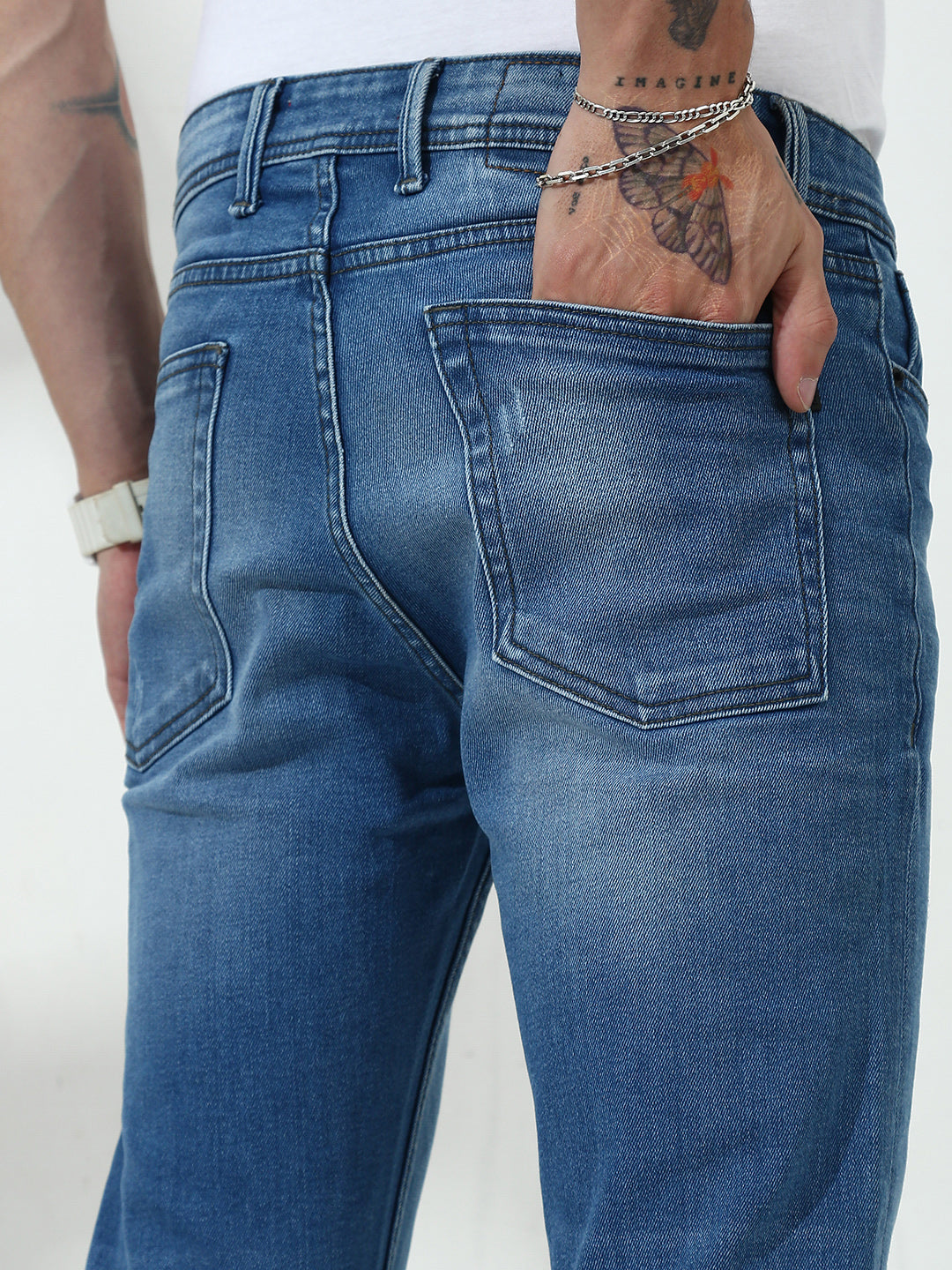 Light Blue  Slim Fit Stretchable Jeans