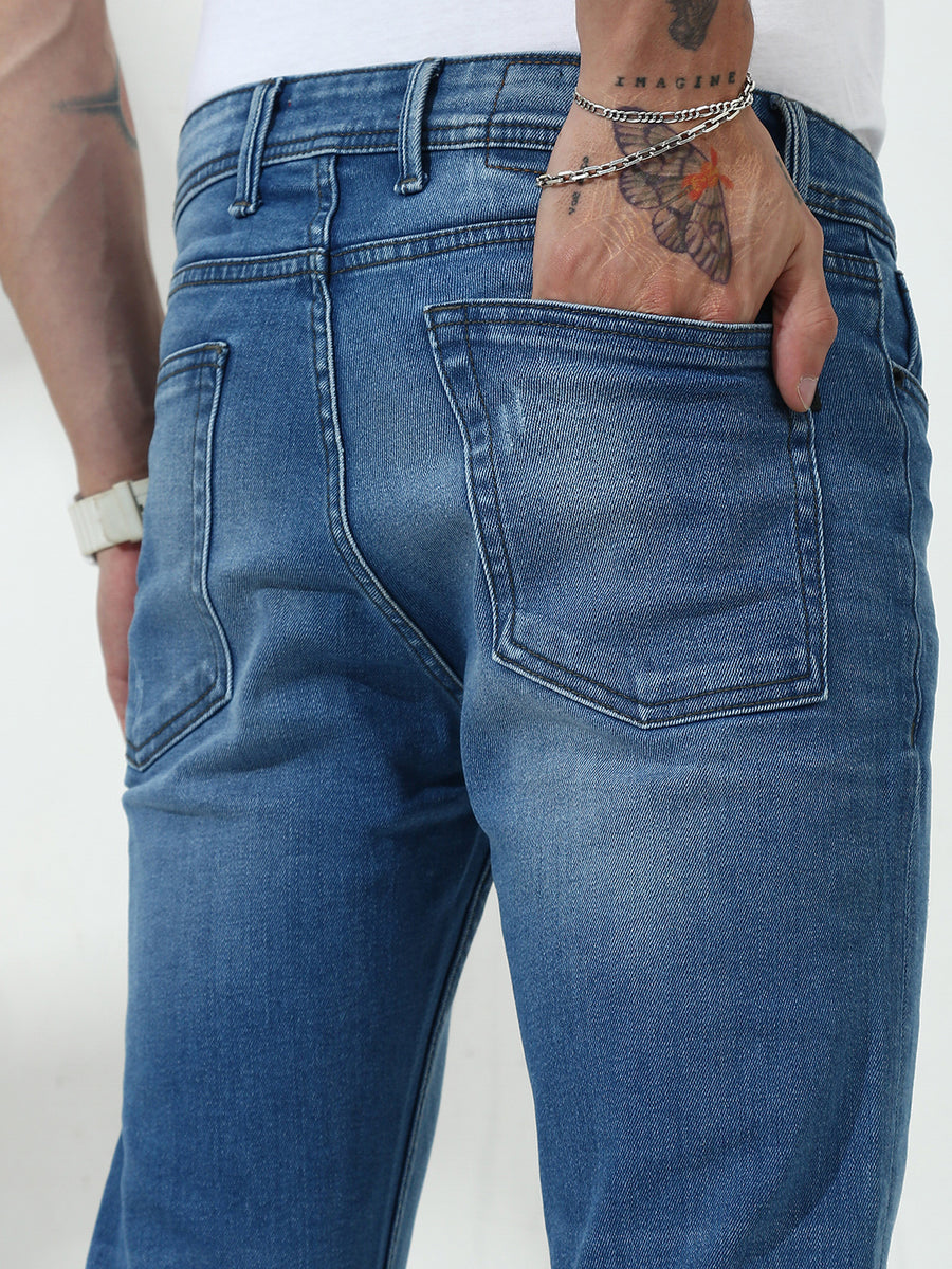 Light Blue  Slim Fit Stretchable Jeans