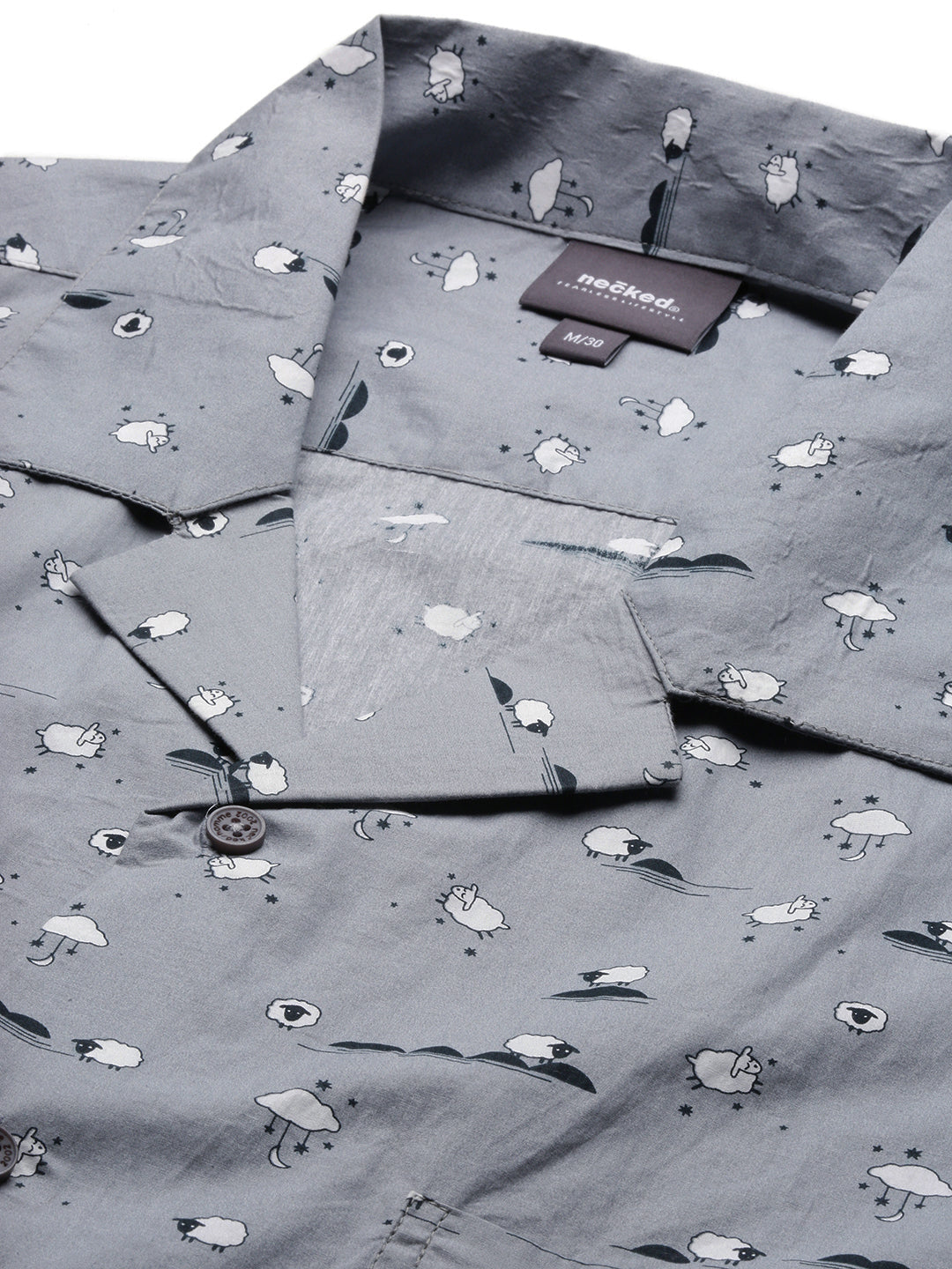 Printed Half Sleeve Oversize Shirt With Pocket