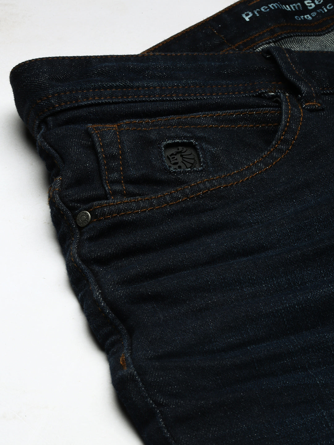 Raw Dark Blue Slim Straight Fit Stretchable Jeans