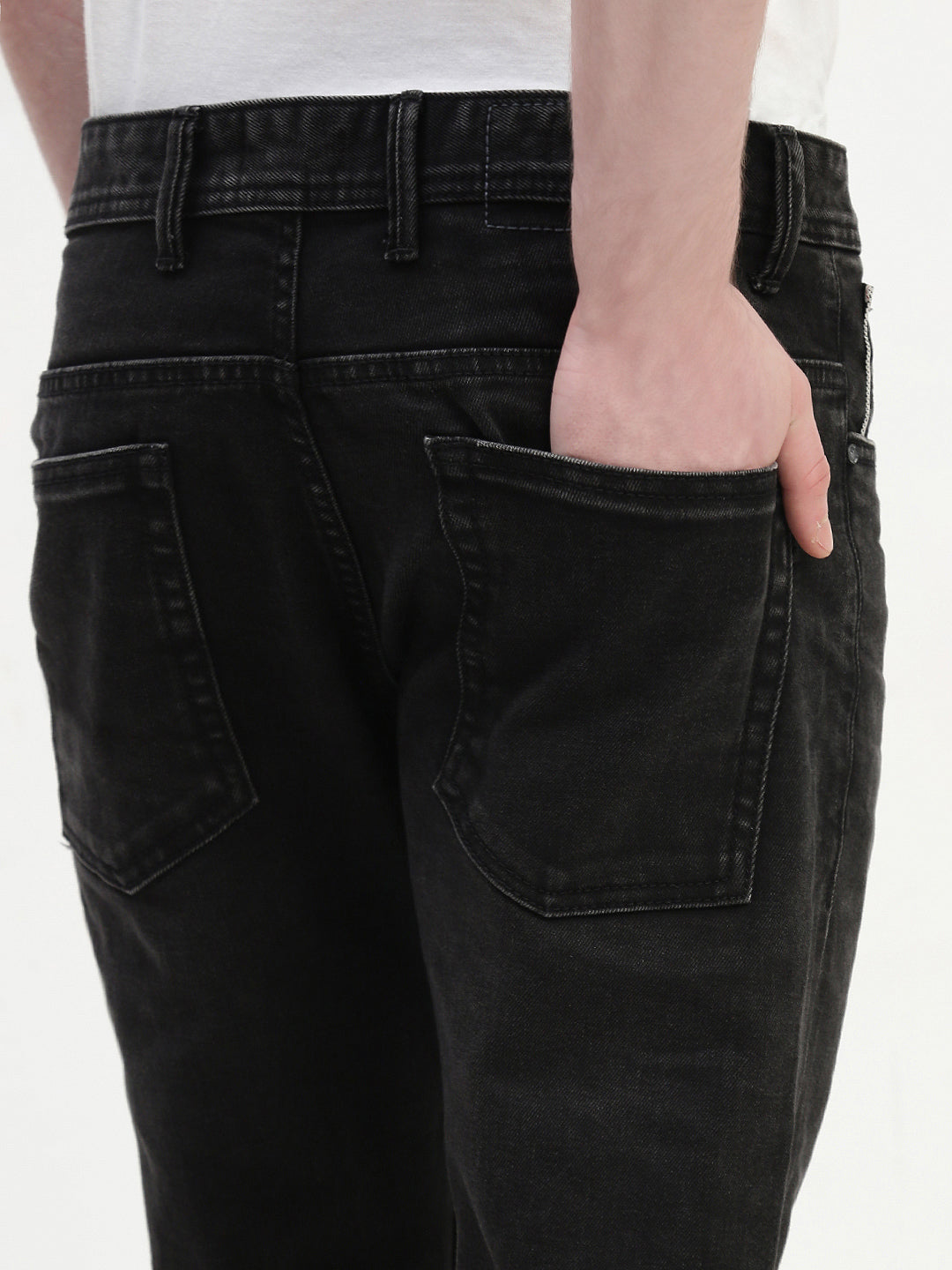 Vintage Black Selvedge Slim Straight Fit Stretchable Jeans