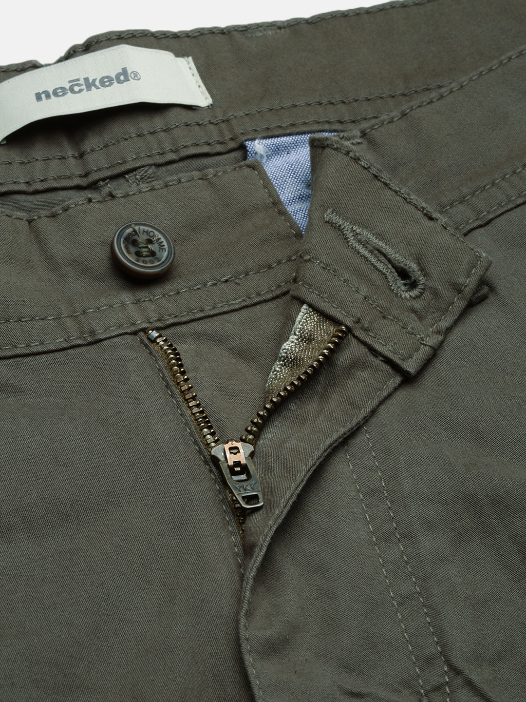 Olive Green Slim Fit Cargo Shorts