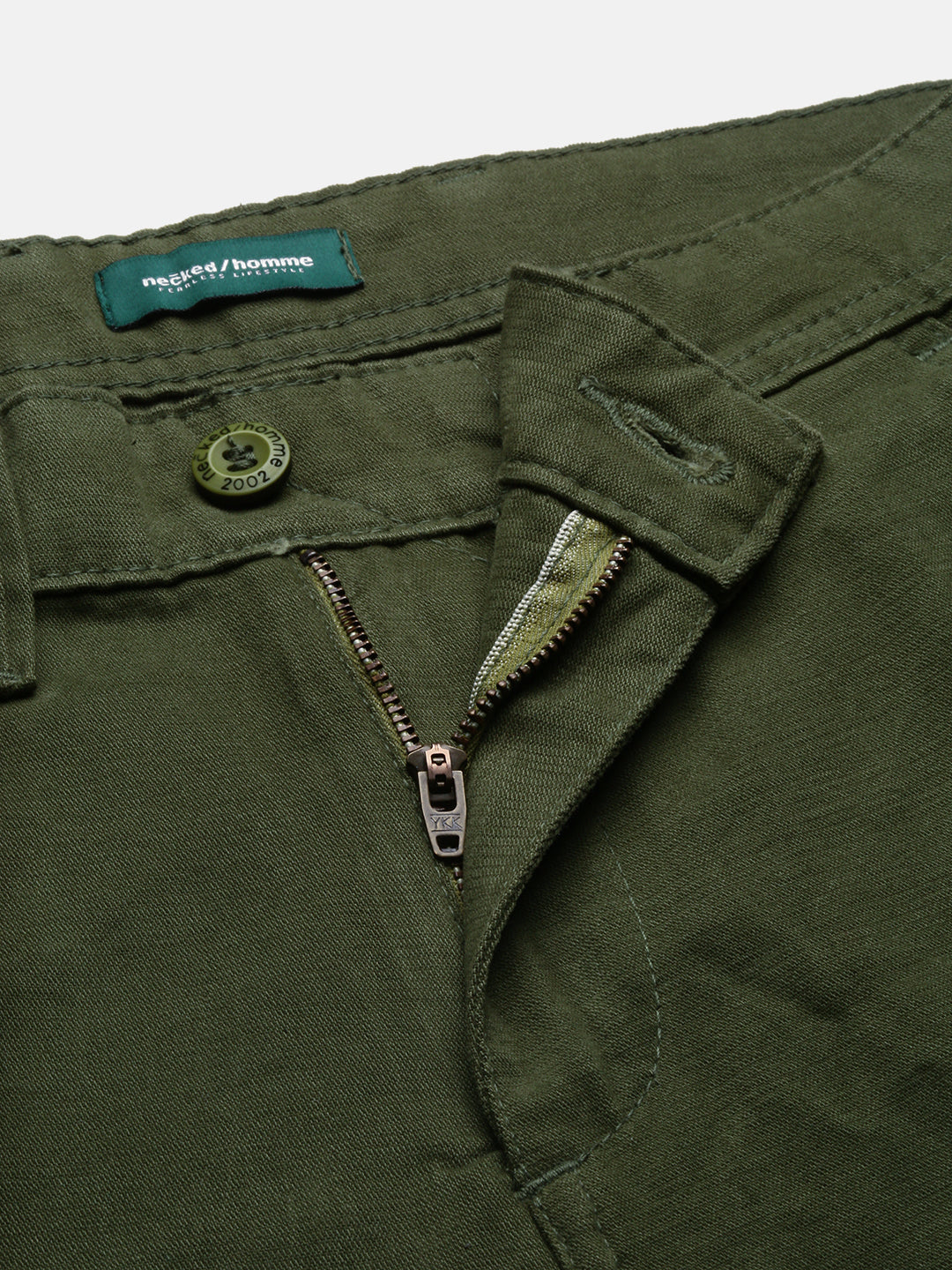 Olive Straight Fit Men’s Cotton Pants