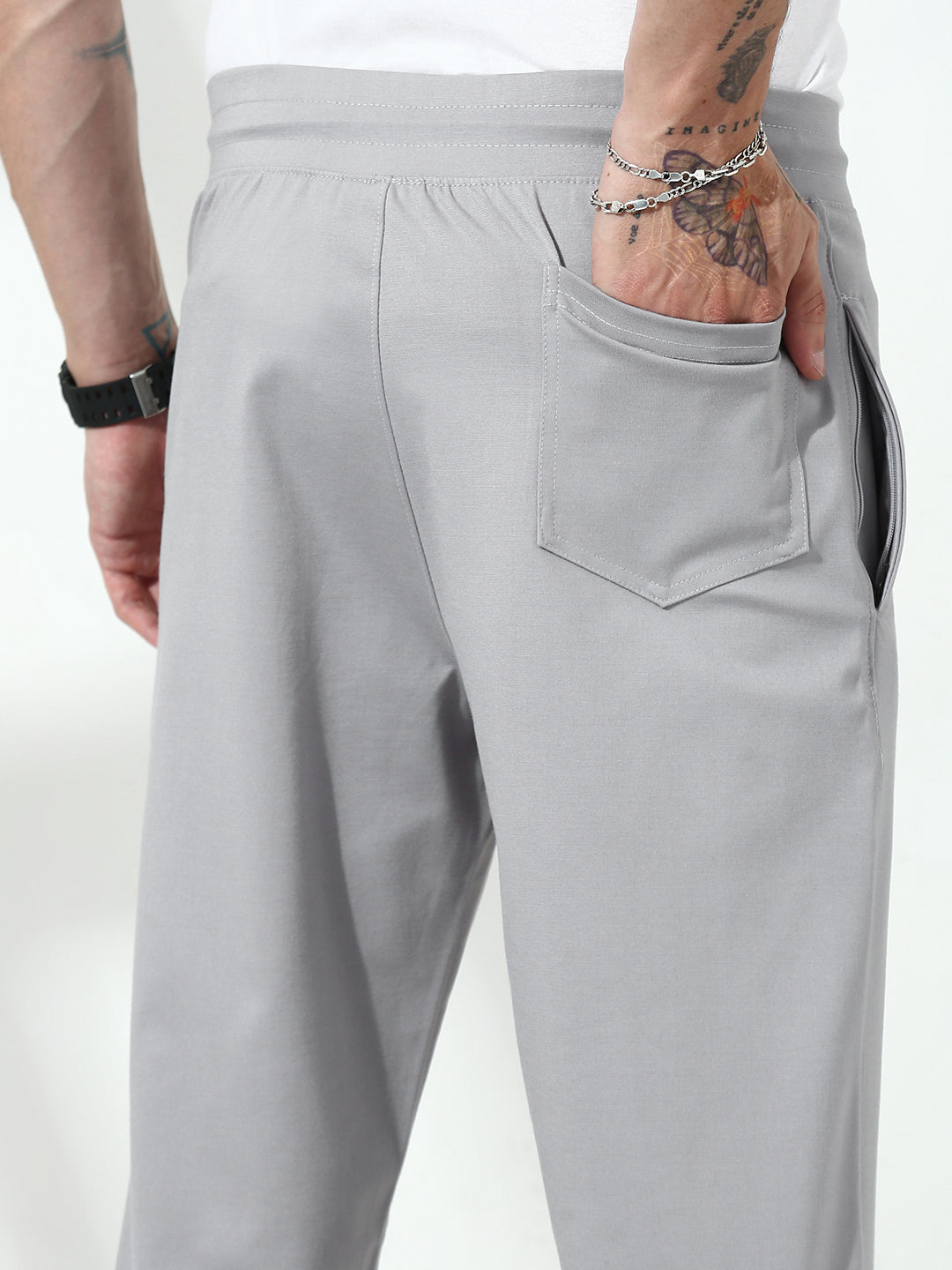Light Grey Cross Pocket Regular Fit Lower