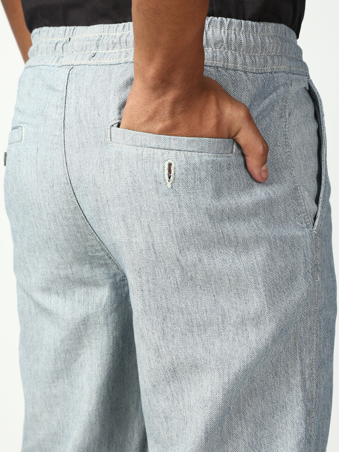 Gray Relax Fit Cross Pocket Cotton Pant