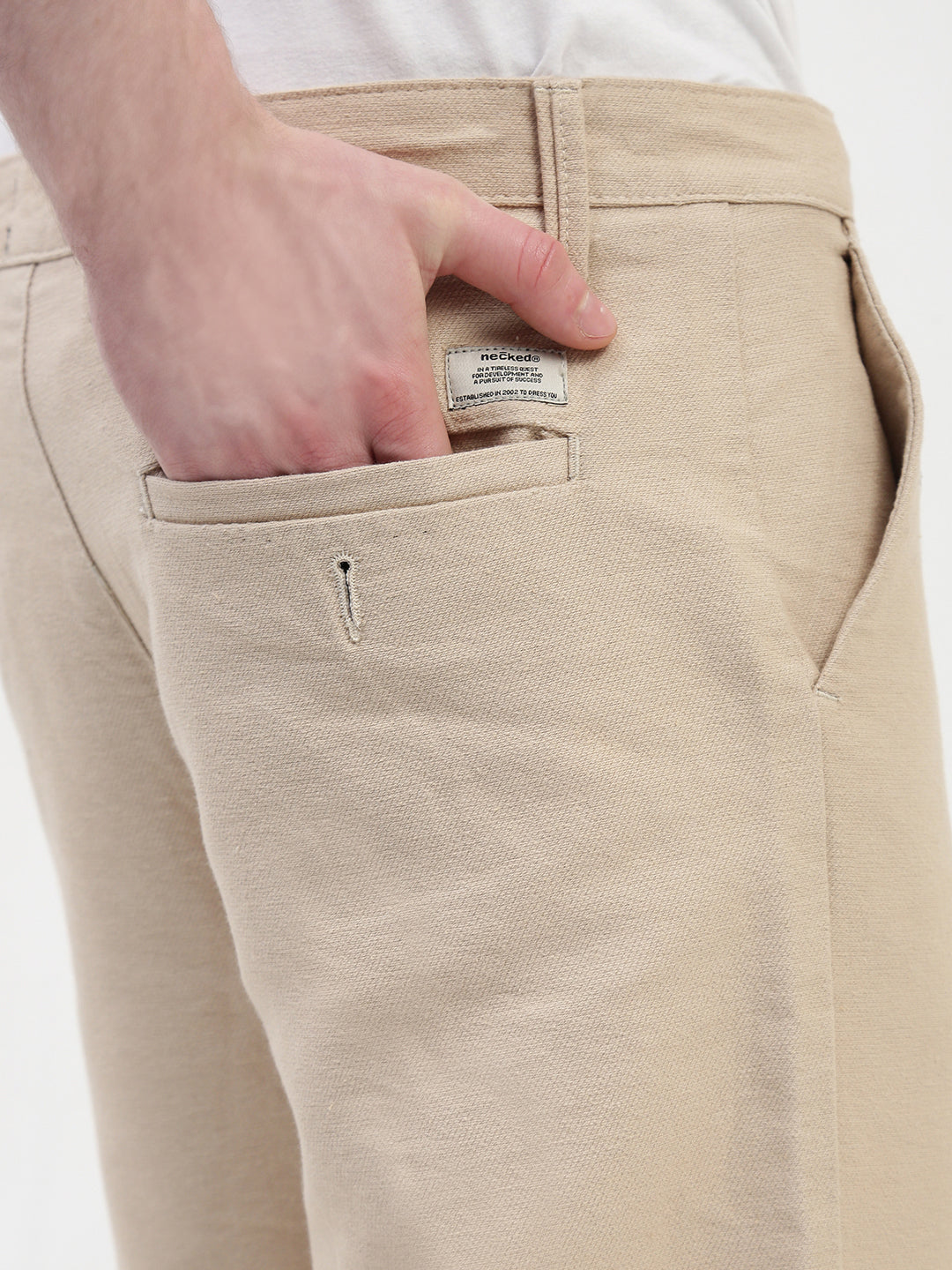 Cream Relax Fit Cross Pocket Drill Linen Pants