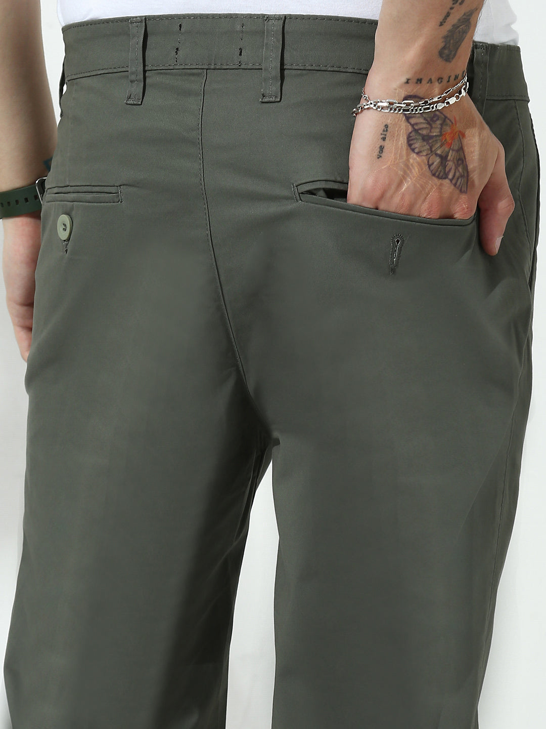 Front Pleated Dark Grey Slim Fit Pant