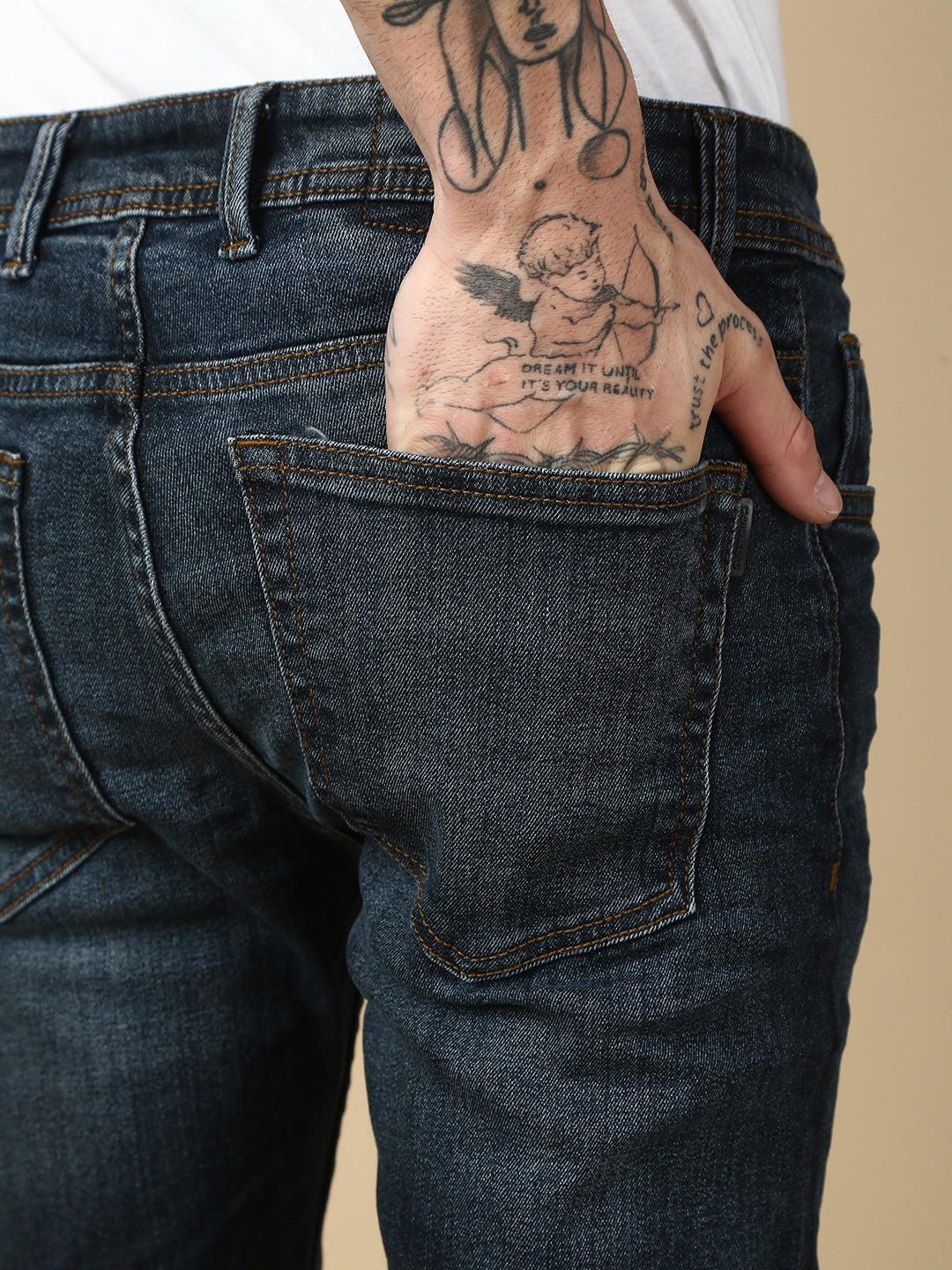 Vintage Mild Blue Slim Fit Stretchable Jeans
