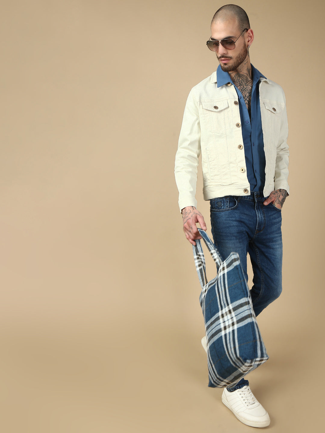 Beige Over Dyeing Slim Fit Jacket