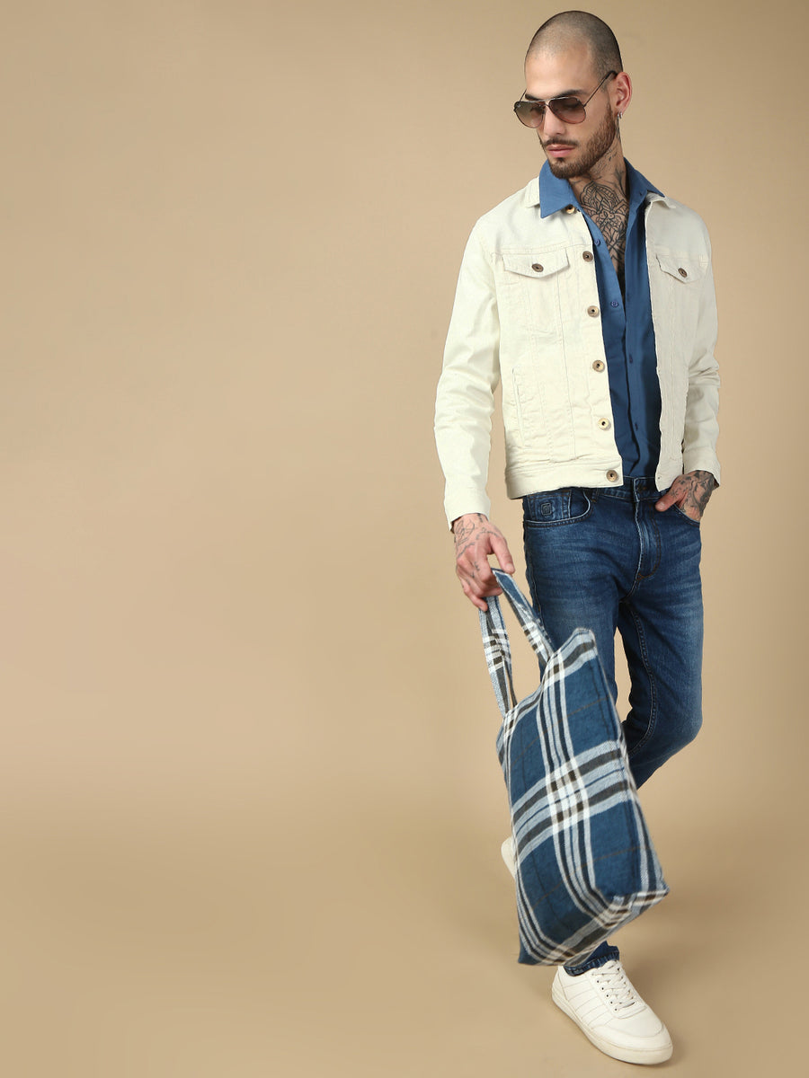 Beige Over Dyeing Slim Fit Jacket
