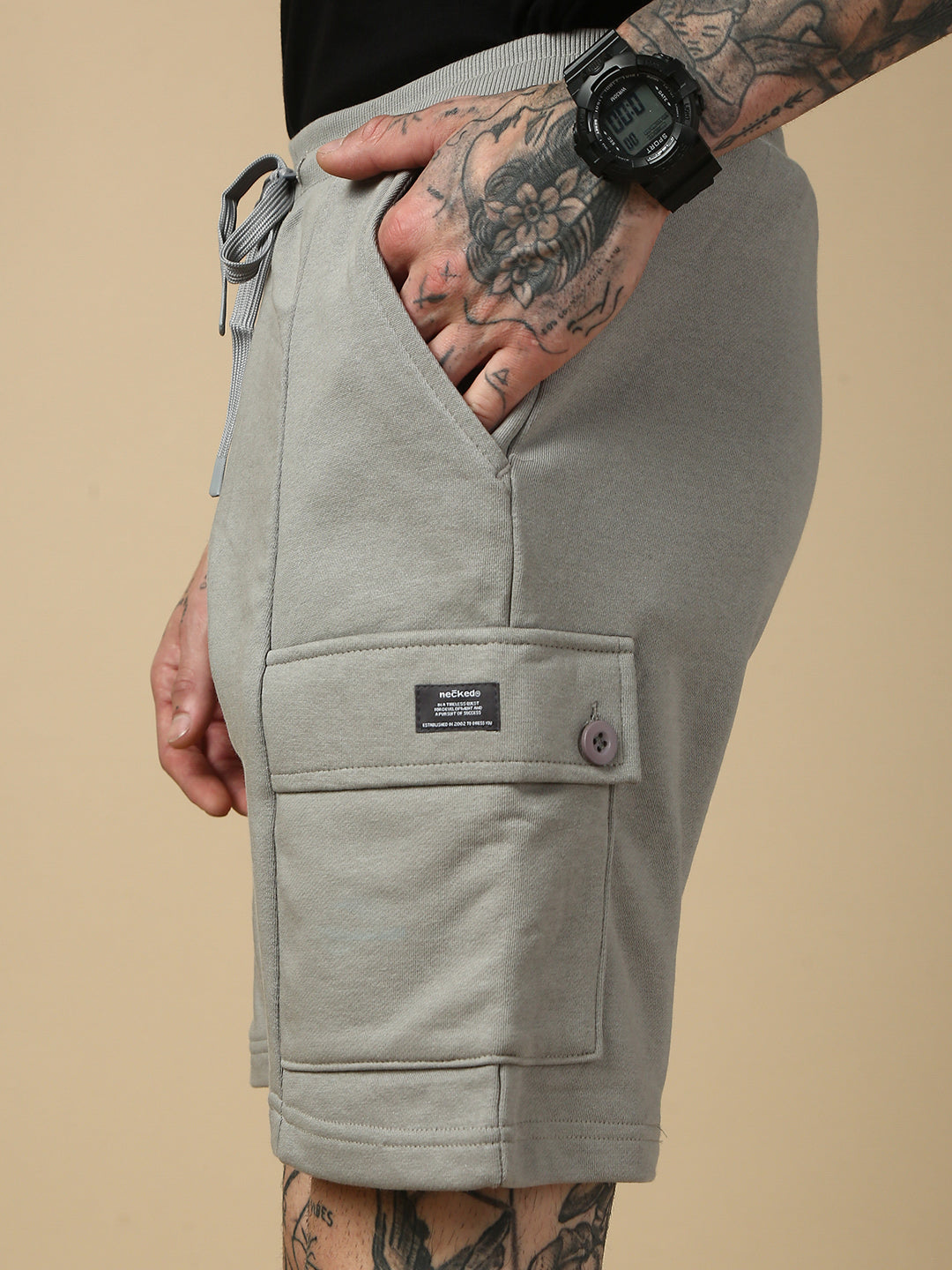 Grey Relax Fit Shorts