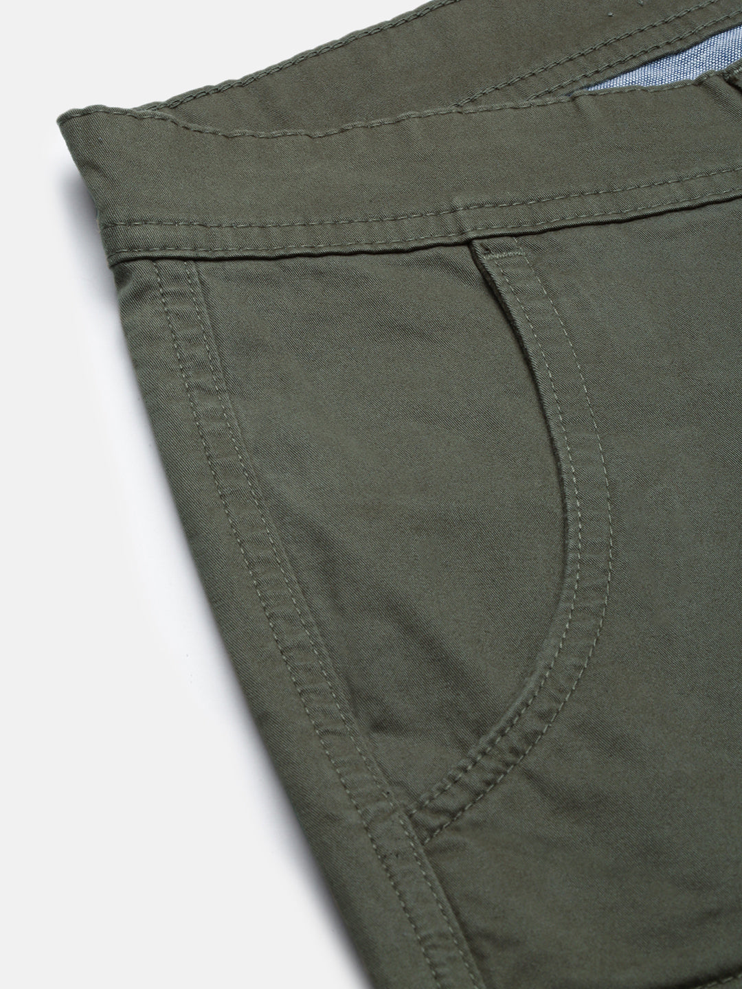 Olive Green Slim Fit Cargo Shorts