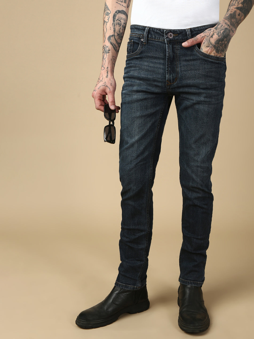 Vintage Mild Blue Slim Fit Stretchable Jeans