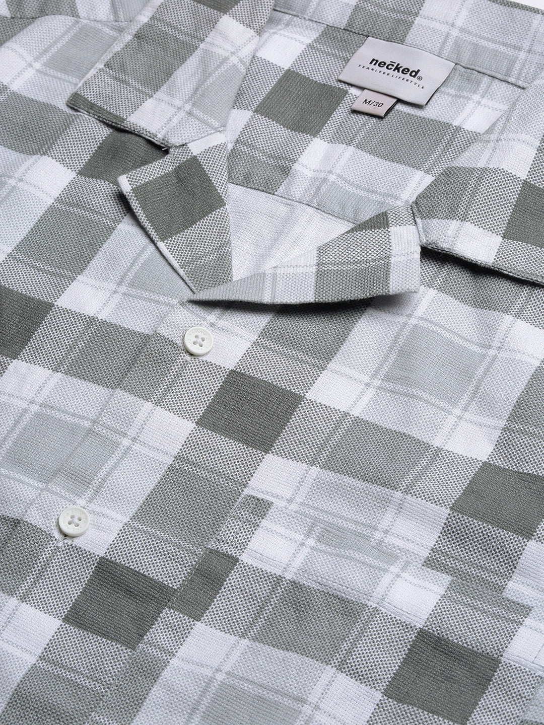 Checks Half Sleeve Oversize Shirt With Pocket