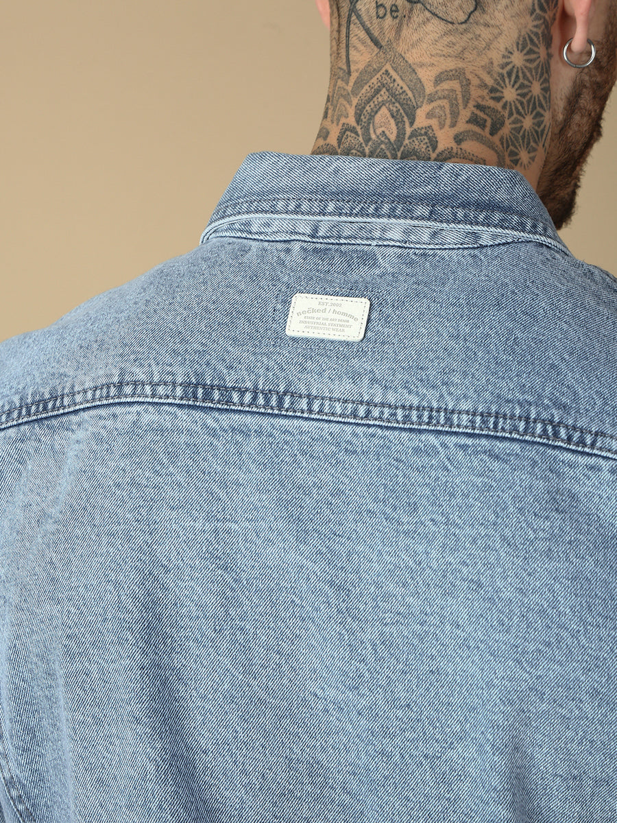 Light Blue Slim Fit Denim Jacket