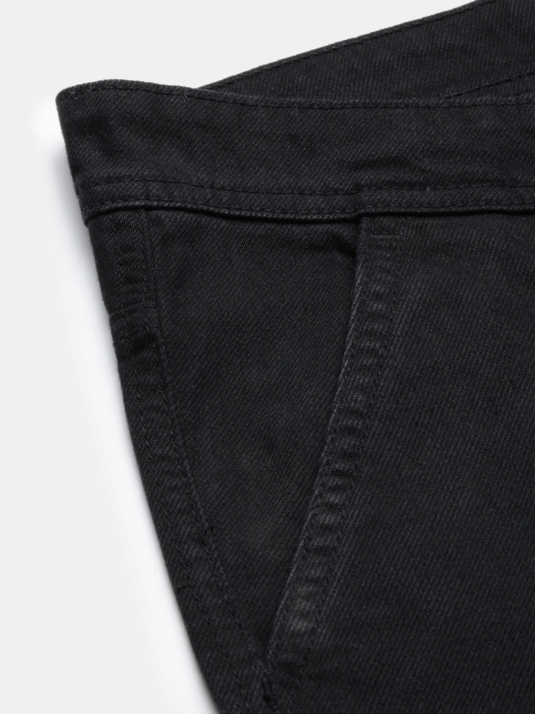 Black Straight Fit Cotton Cross Pocket Jeans