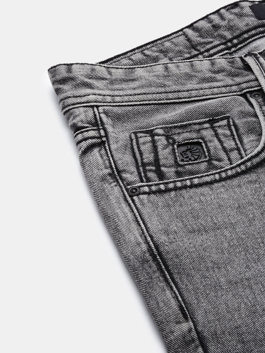 Gray Loose Fit Cotton Jeans