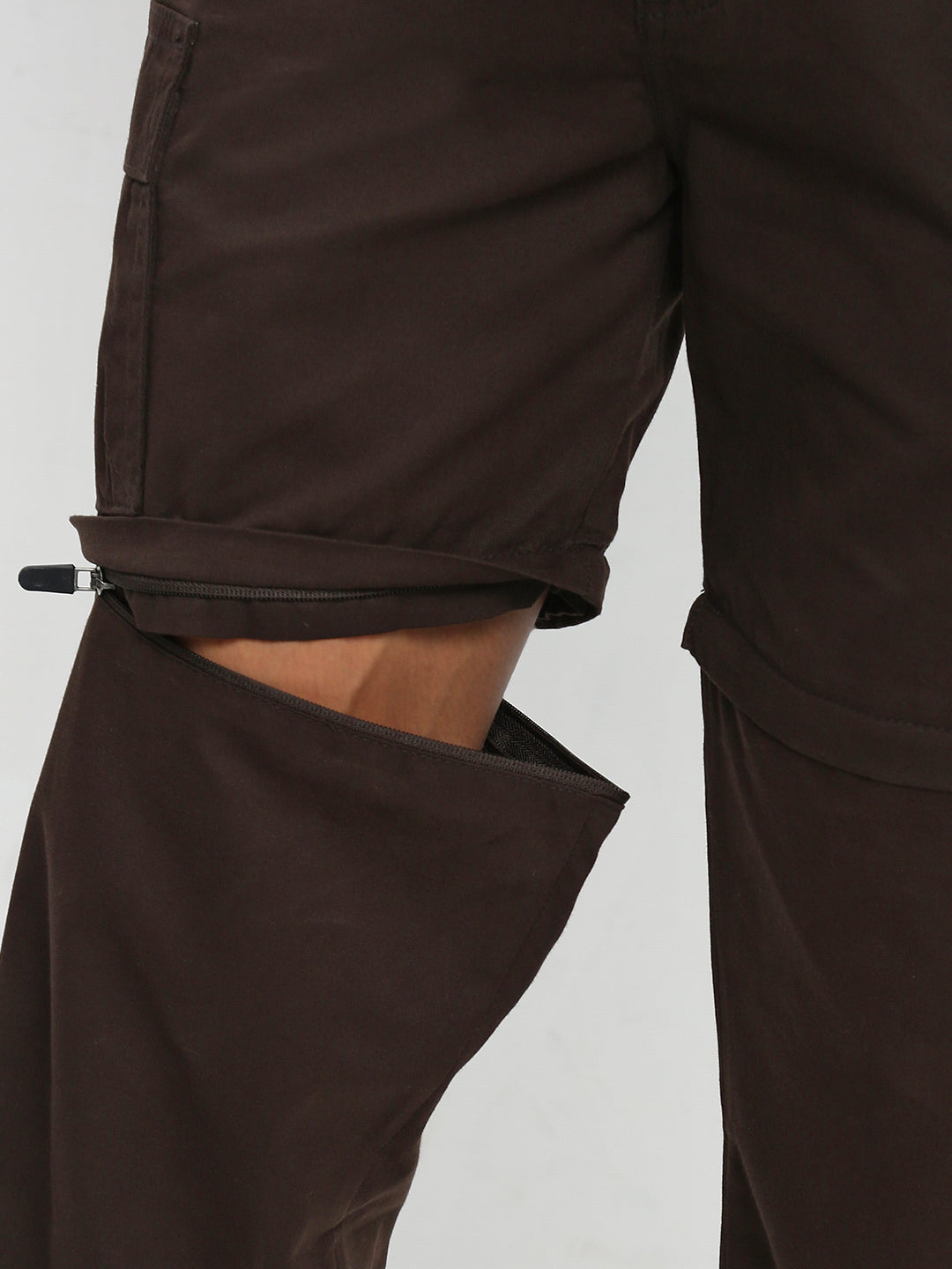 Dark Coffee  Detachable Convertable Regular Fit Cargo Paint