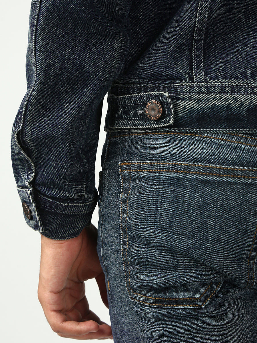 Vintage Blue Slim Fit Denim Jacket
