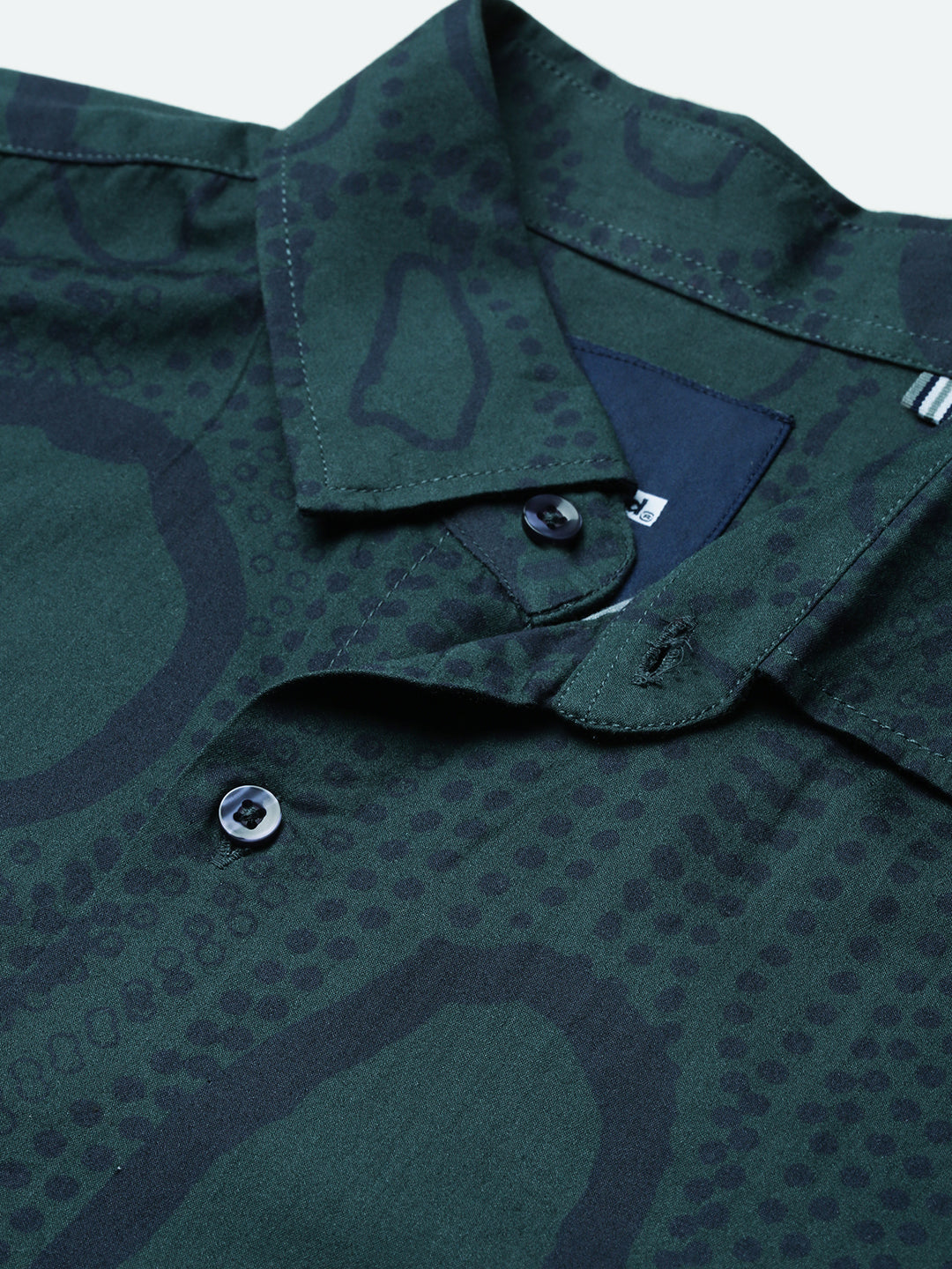 Printed Satin Giza Cotton Shirt Without Pocket
