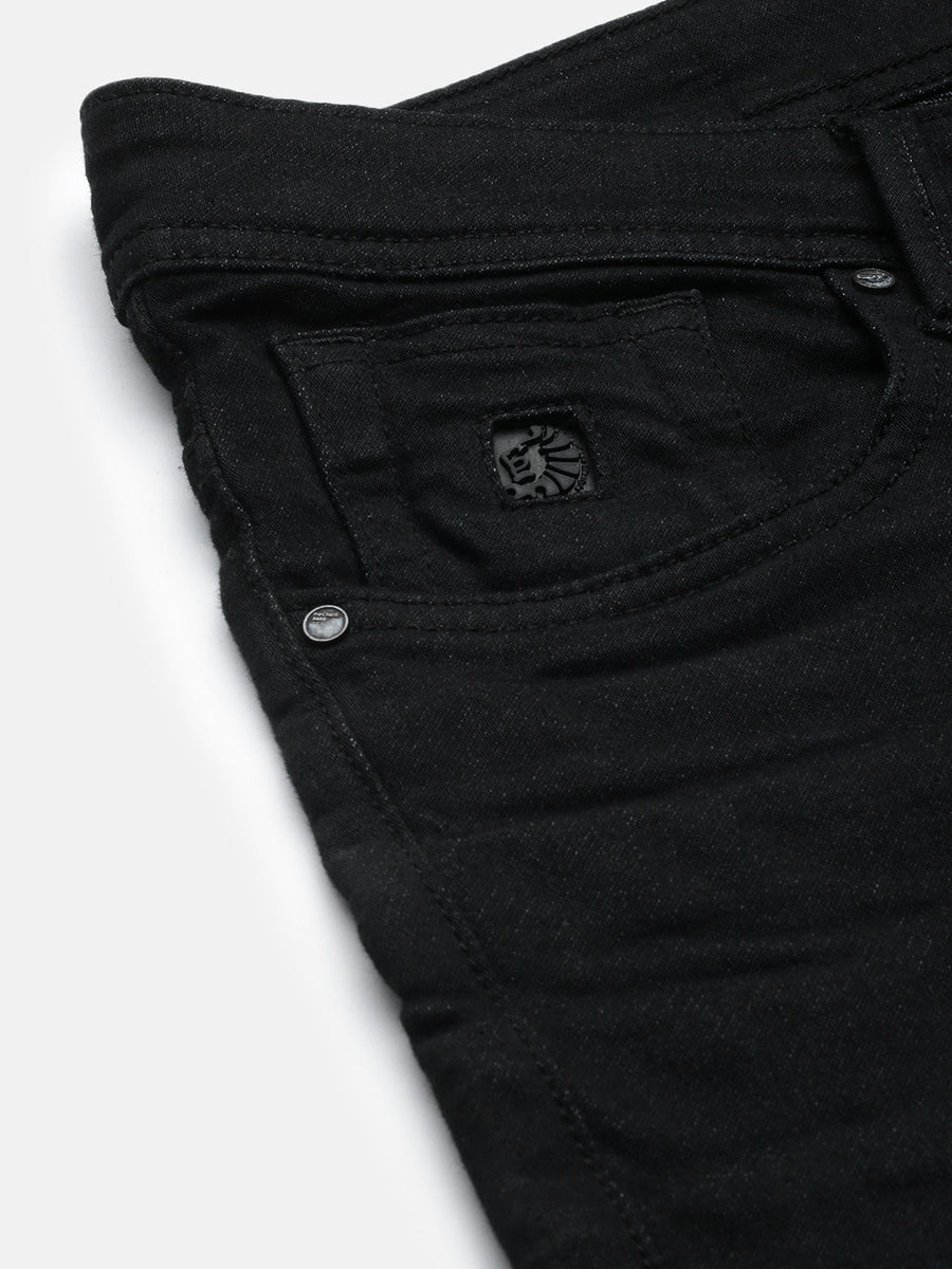 Black Strait Fit Stretchable Jeans