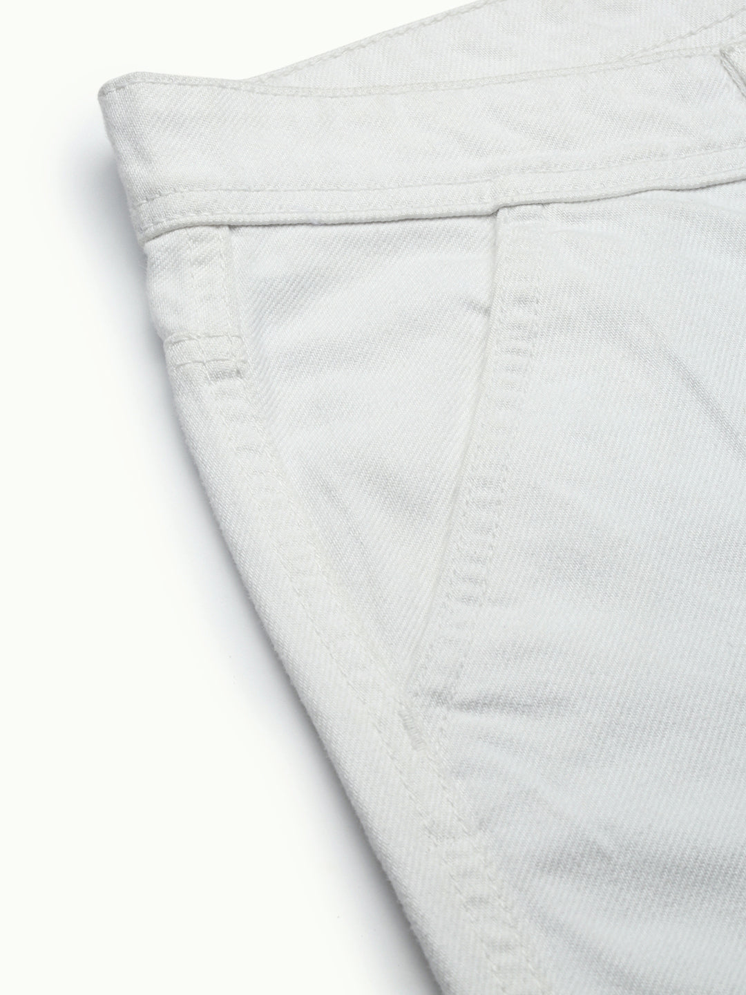 White Straight Fit Cotton Cross Pocket Jeans