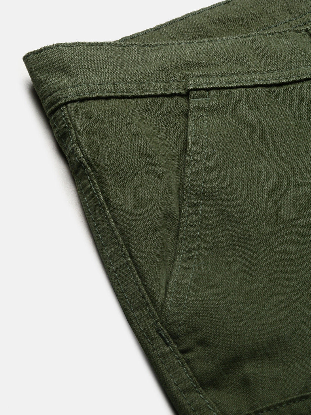 Olive Straight Fit Men’s Cotton Pants