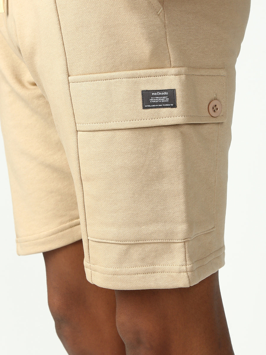 Beige Relax Fit Shorts