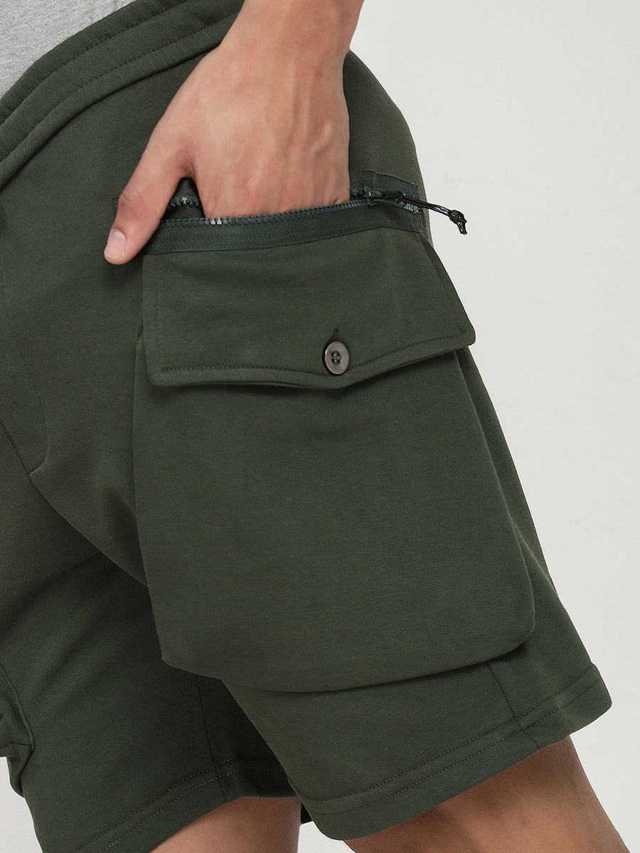 Bottel Green Relax Fit Shorts