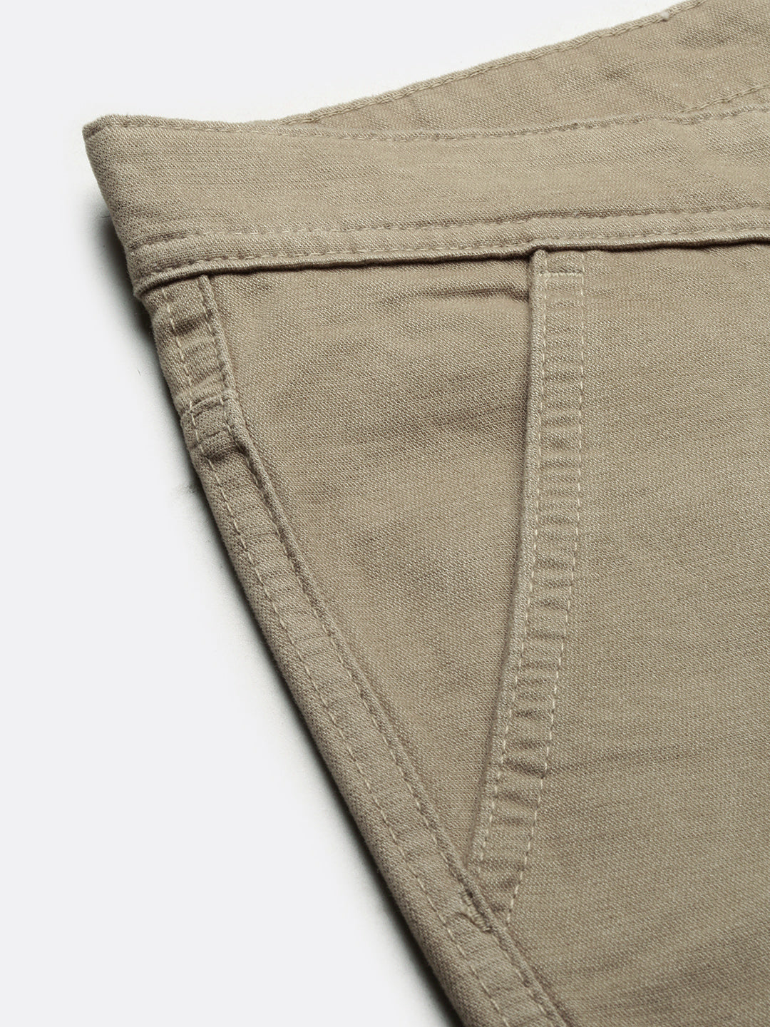 Light Khaki Straight Fit Cross Pocket Men’s Cotton Pants